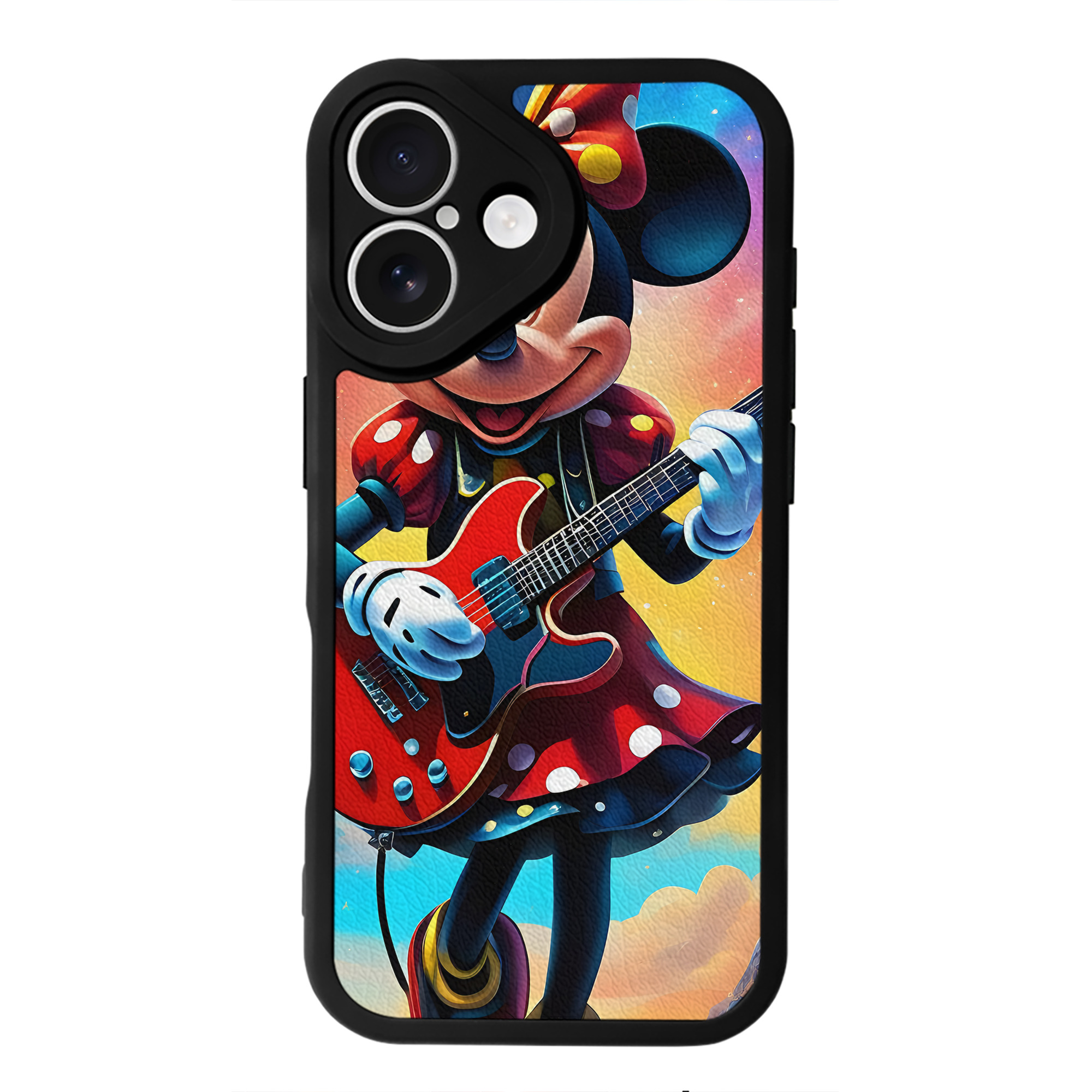 （画像用） ミッキーマウス Mickey Mouse 【iPhone 16シリーズ対応】シリコンスマホケース（レザー調） 材質：シリコン
